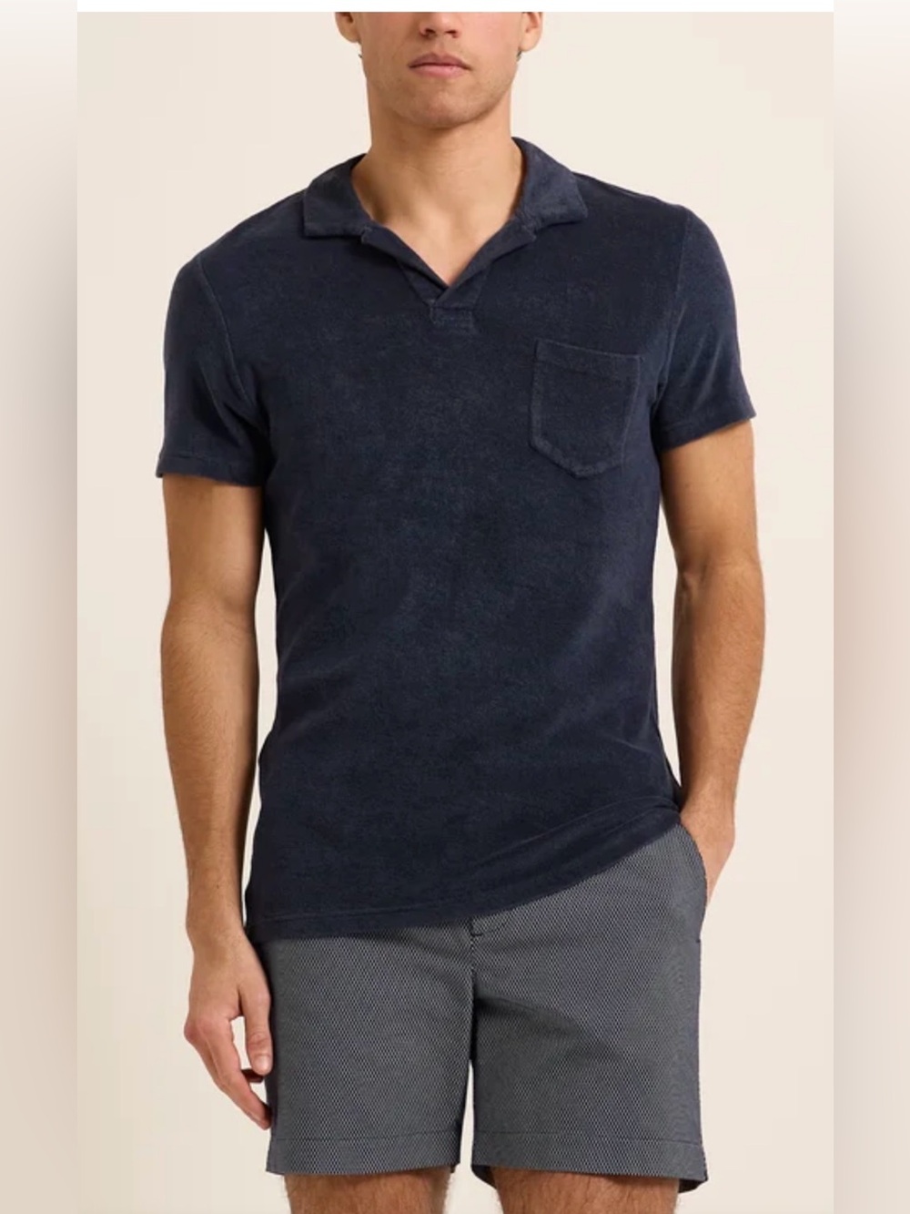 Orlebar Brown Terry toweling shirt navy L